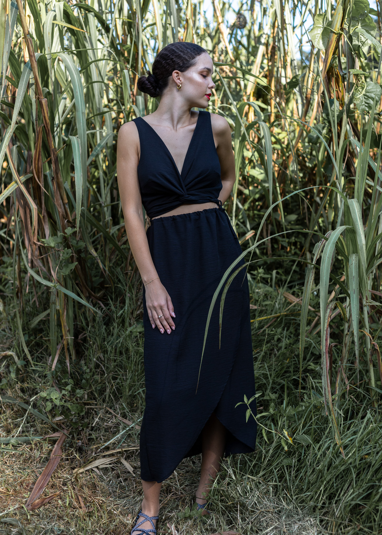 Linen Wrap Maxi-Skirt